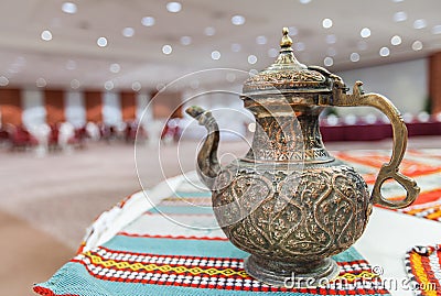 Closeup of decorative antique Arabian teapot Stock Photo