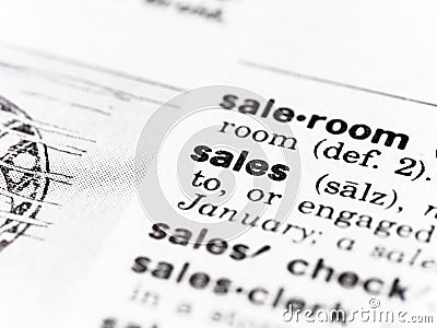 Closeup of the definition of the word sales Stock Photo