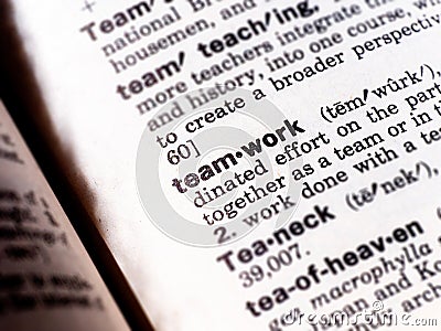 Closeup of the definition of the word teamwork Stock Photo