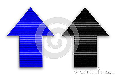 Closeup, Design right up arrow blue black color icon. forward functions in media applications. Advanced symbol on white space for Cartoon Illustration