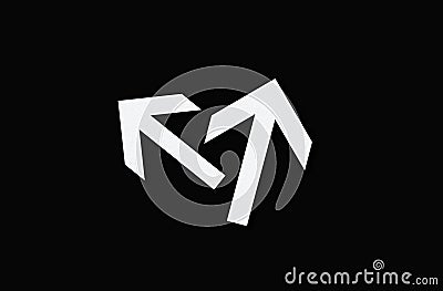 Closeup, Design right up arrow white color icon. forward functions in media applications. Advanced symbol on black space for Cartoon Illustration