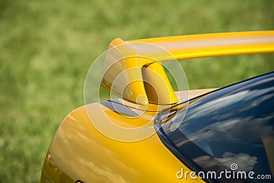 Closeup detail of a custom racing spoiler Stock Photo