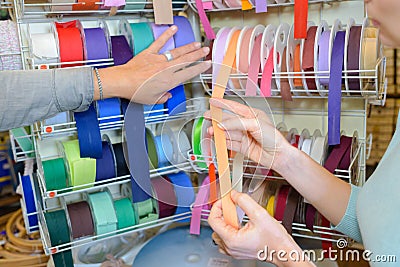 Closeup display ribbons Stock Photo