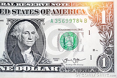 Closeup dollars banknote Stock Photo