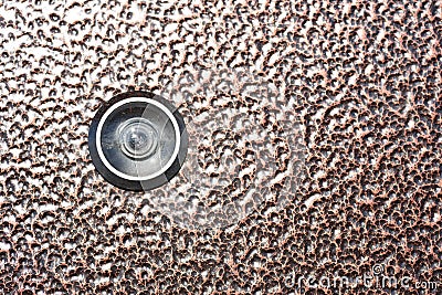 Closeup of a Door Peephole for Home Security Stock Photo