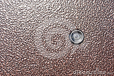 Closeup of a Door Peephole for Home Security Stock Photo