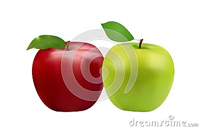 Close-up drawn apples, healthy fruits, illustration Cartoon Illustration