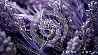 Closeup of dried lavender flowers bouquet Stock Photo