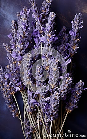 Closeup of dried lavender flowers bouquet Stock Photo