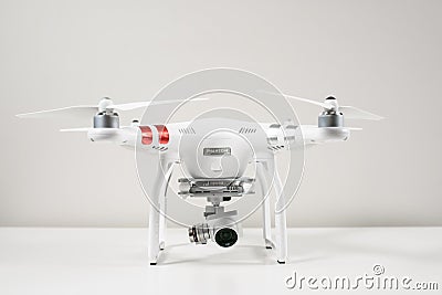 Closeup of Drone quadrocopter Dji Phantom 3 Advanced Editorial Stock Photo