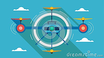 A closeup of a drones navigation system highlighting the realtime adjustments and precision required for safe autonomous Vector Illustration