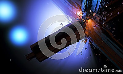 Closeup Dyson sphere 3d Stock Photo