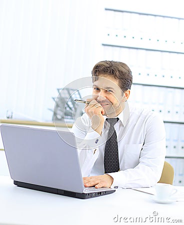 Closeup of employee in the office Stock Photo