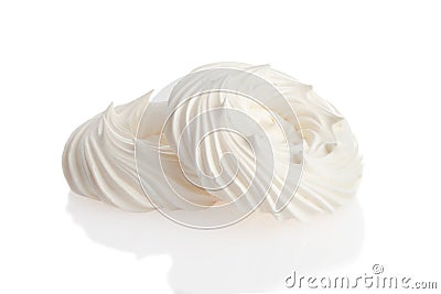 Closeup empty meringue nests on white Stock Photo