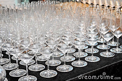 Closeup empty wine glass Stock Photo