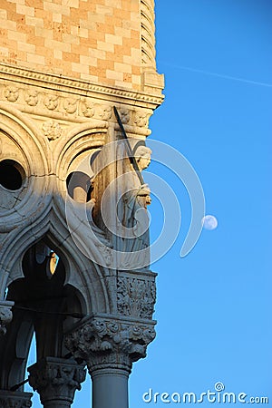 Closeup of the facade of the Palazzo Ducale, Venice, Italy. Stock Photo