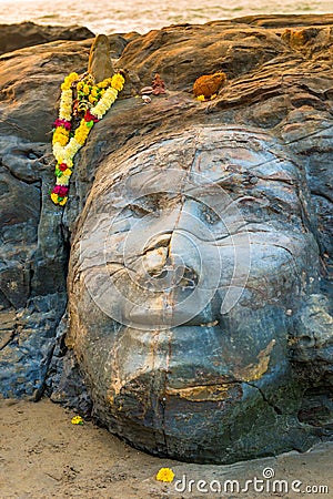 Closeup facial image of Shiva Stock Photo
