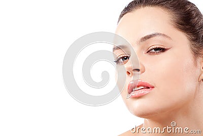 Closeup facial portrait of beautiful woman Stock Photo