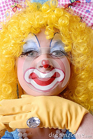 Closeup Female Clown Stock Photo
