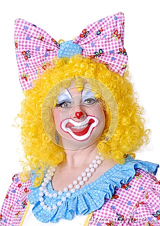 Closeup of Female Clown Stock Photo