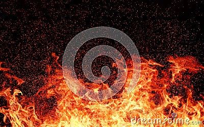 Closeup Fire flame abstract background Stock Photo