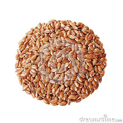 Closeup of flax seed or linseed isolated on white Stock Photo