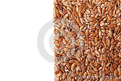 Closeup of flax seed or linseed isolated on white Stock Photo