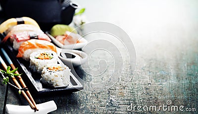 Closeup of fresh sushi Stock Photo