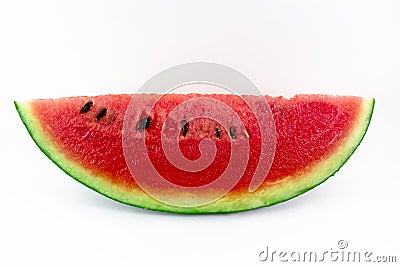 Closeup, fresh watermelon fruit red Dissect isolated on white background Stock Photo
