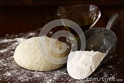 Homemade pizza dough Stock Photo