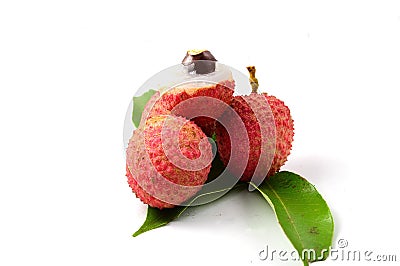Closeup of freshly Lychee fruits Stock Photo