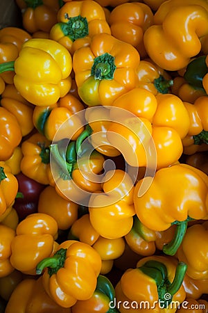 Closeup of fresh yellow capsicum Stock Photo