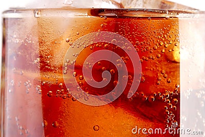 Closeup of a glass of cola Stock Photo