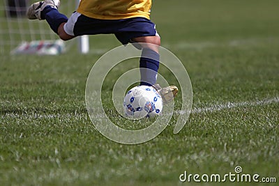 Closeup Goalie Kick Stock Photo