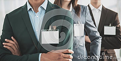 Closeup.group of business people with blank badges Stock Photo