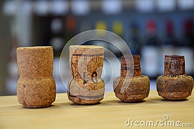 Closeup of a group of Champagne Corks. Stock Photo