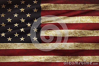 Closeup of grunge American USA flag, united states of america Stock Photo