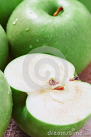 Granny smith green apple Stock Photo