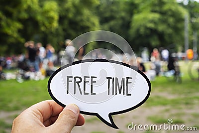 Text free time in a speech bubble Stock Photo