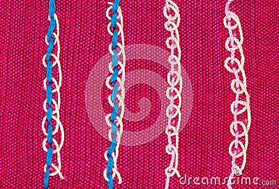 Closeup handmade embroidery design Stock Photo