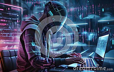 Closeup of hands typing on a keyboard with digital technology, software development concept. Coding programmer, software engineer Stock Photo
