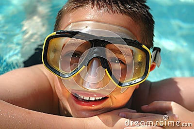 Closeup headshot of a kid in a Stock Photo