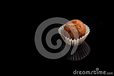 Closeup healthy useful handmade round chocolate candy Stock Photo