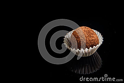 Closeup healthy useful handmade round chocolate candy Stock Photo