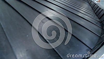 Closeup image of empty luggage claim conveyor belt in airport closed because of Covid-19 Stock Photo