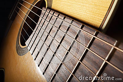 Closeup Image Of Guitar Fingerboard Stock Photo