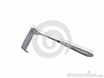 Medical Surgical Morris Retractor In White Background Stock Photo