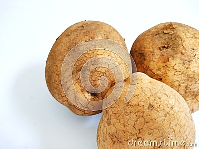 Closeup image of unpeeled fresh potatoes Stock Photo