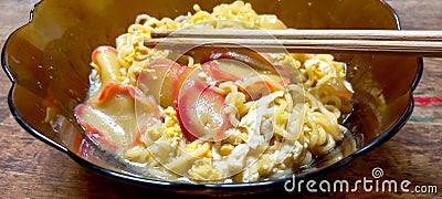 Closeup indonesian food seblak noodle Stock Photo