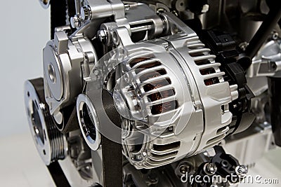 Closeup of an internal combustion engine Stock Photo